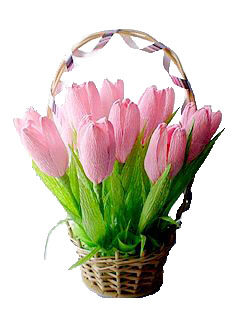 букет из конфет с тюльпанами