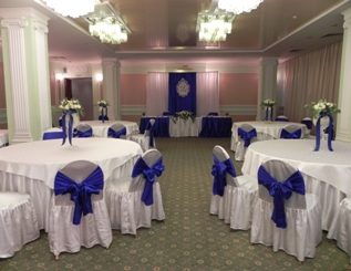 оформление свадьбы в синем