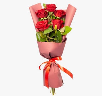 букет с красными розами
