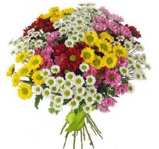 букет с хризантемами